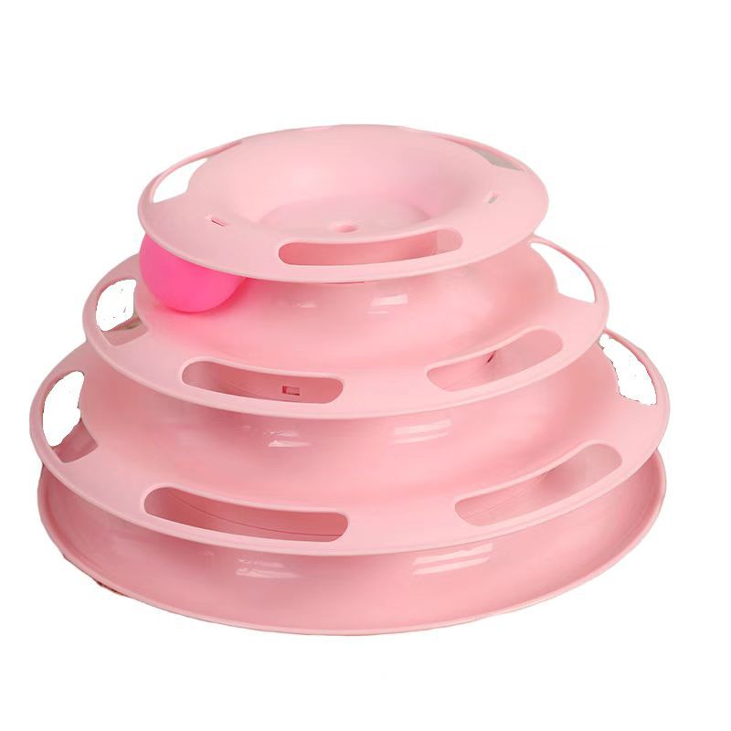3-Tier Cat Track Toy - Interactive Ball Spinner with Multi-Level Orbit