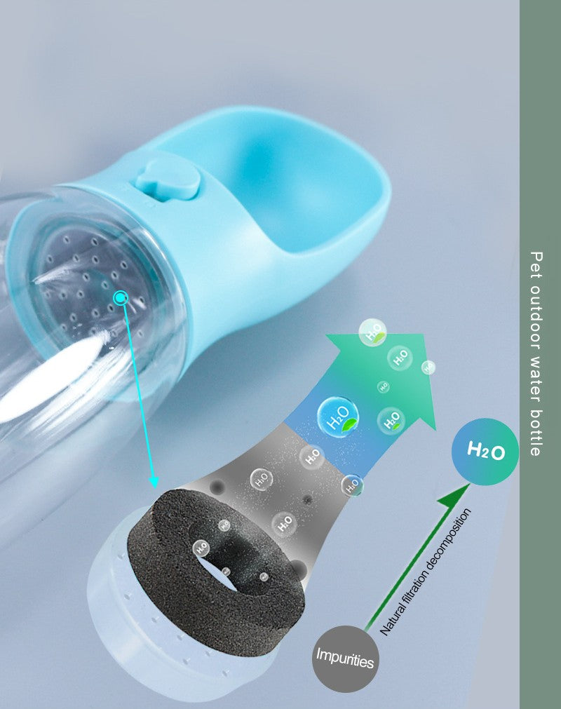 Multi-Function Pet Water Bottle & Food Container - Leak-Proof Portable Feeder for Outdoor Adventures