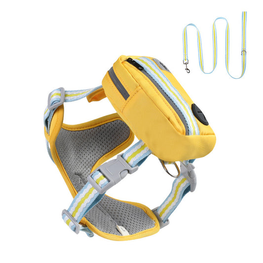 Pet Harness with Mini Backpack Leash Set