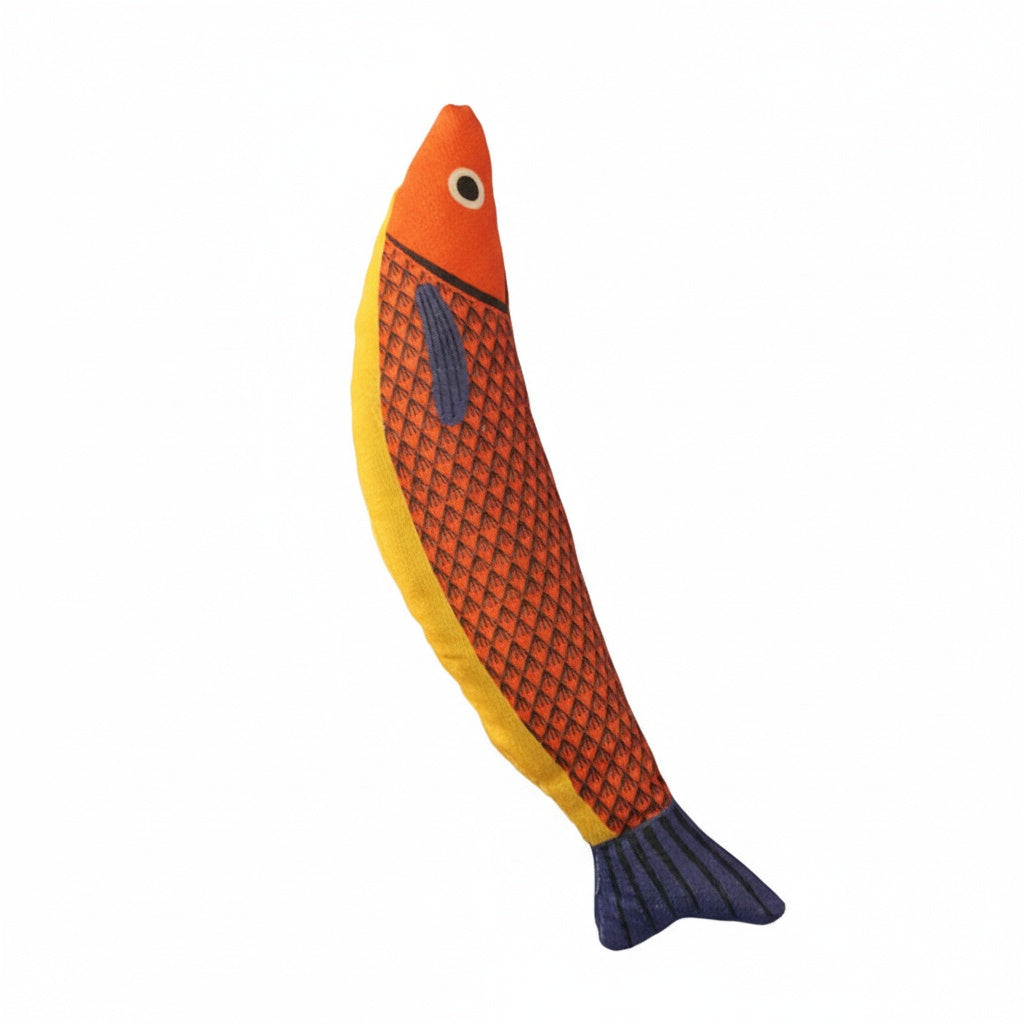 Self-Play Saury Cat Toy - Catnip Infused, Durable Kicker & Chew Toy for Kittens