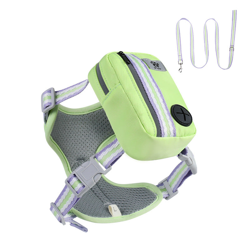 Pet Harness with Mini Backpack Leash Set