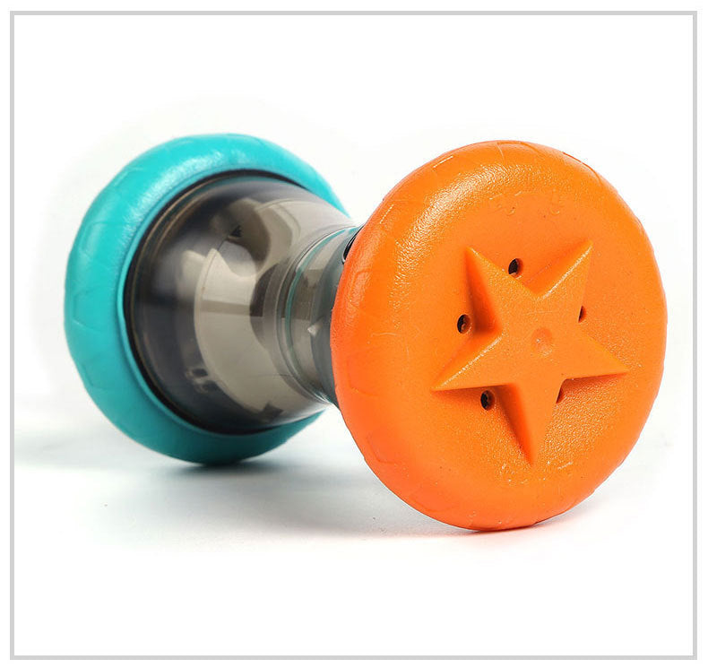 Pet Snack'n Play Dumbbell - Silent Wobble Treat Dispenser Toy for Dogs & Cats