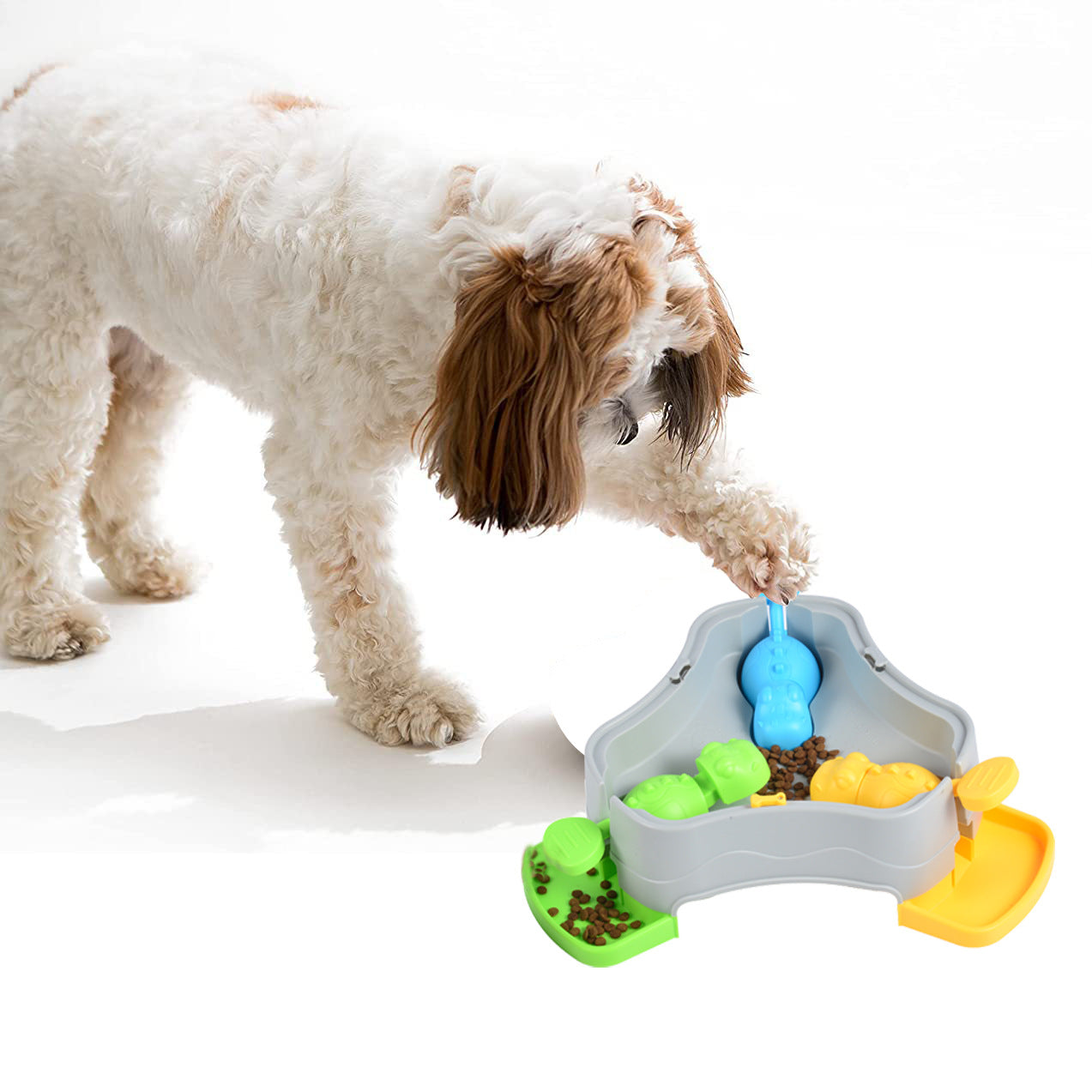 3-IN-1 Pet Interactive Feeder for Dogs & Cats, Press-to-Reward Puzzle Toy