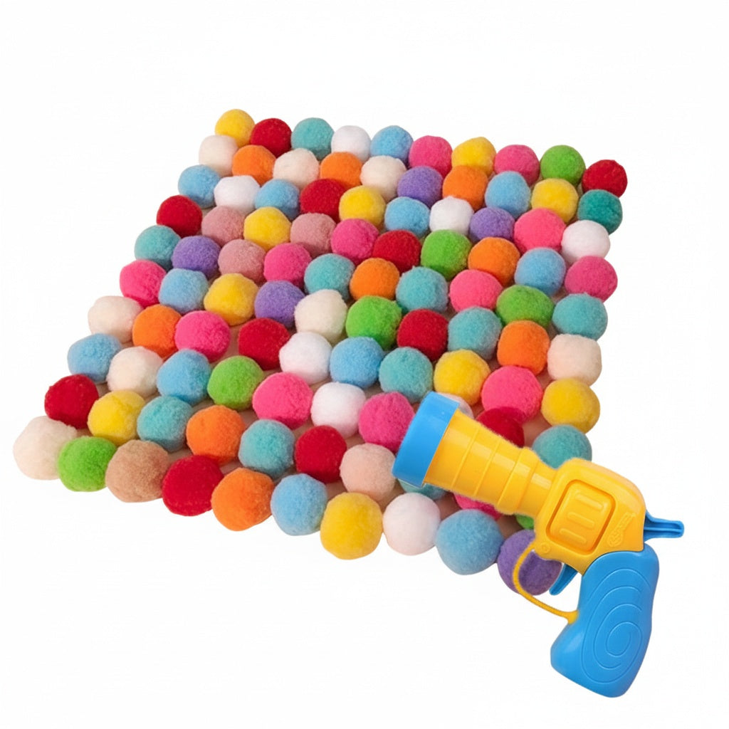 Cat Toy Gun with Plush Balls - Auto-Launch Interactive Wand, Boredom Buster for Indoor Cats