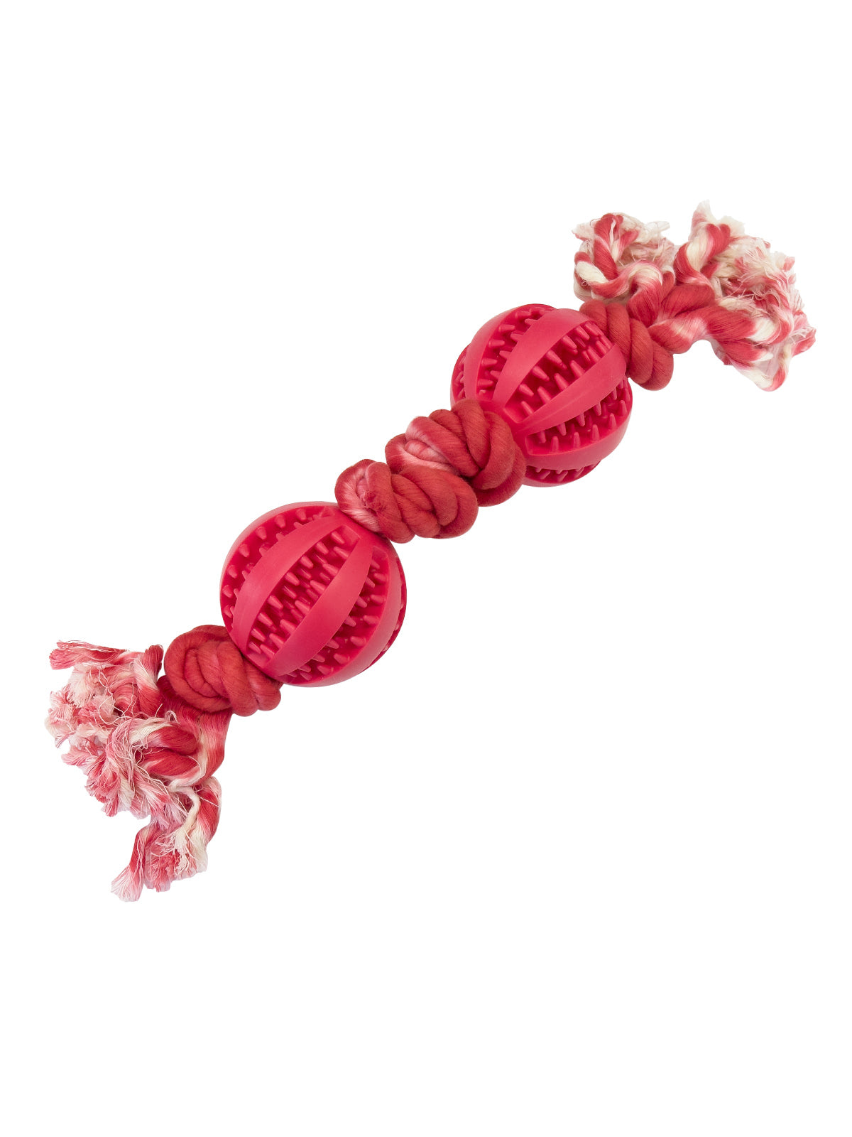 Pet Toys Two Balls Four Knots Dog Chew Rubber Rope