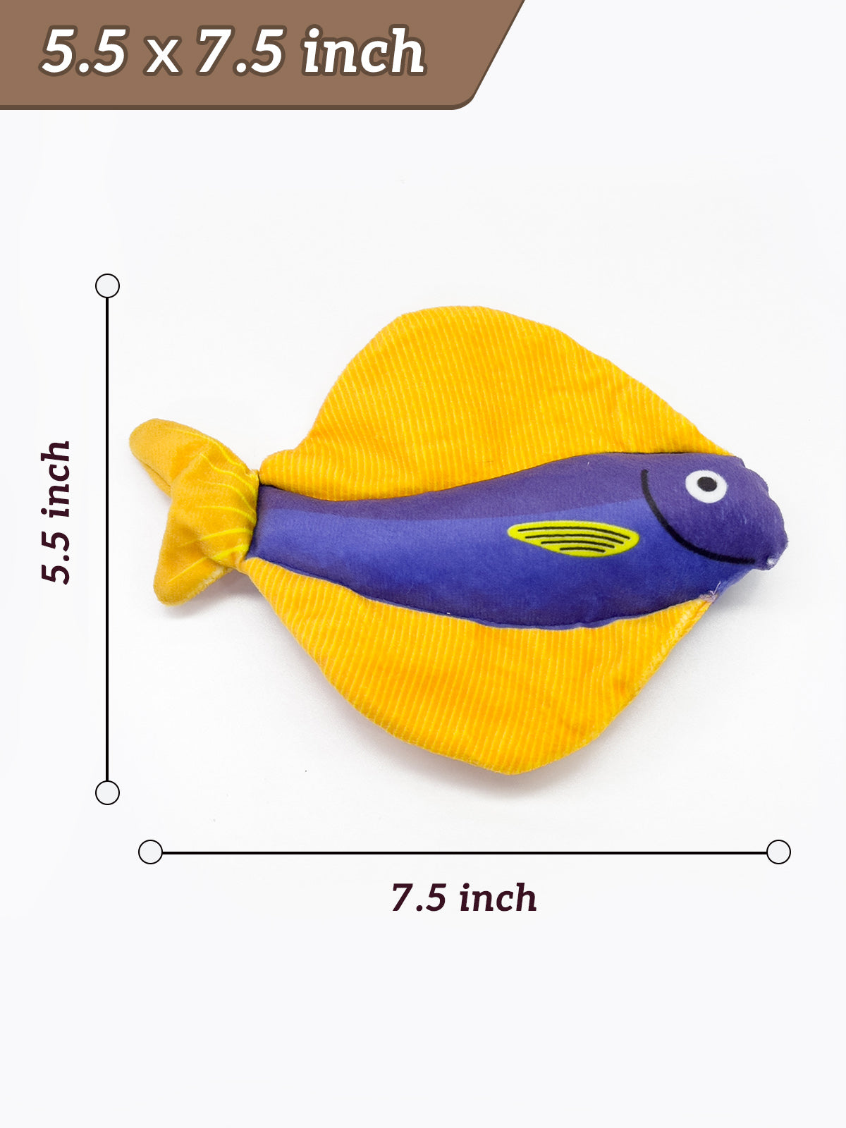 Pet Toys 7 inches Crinkle Paper Sound Bell Fish