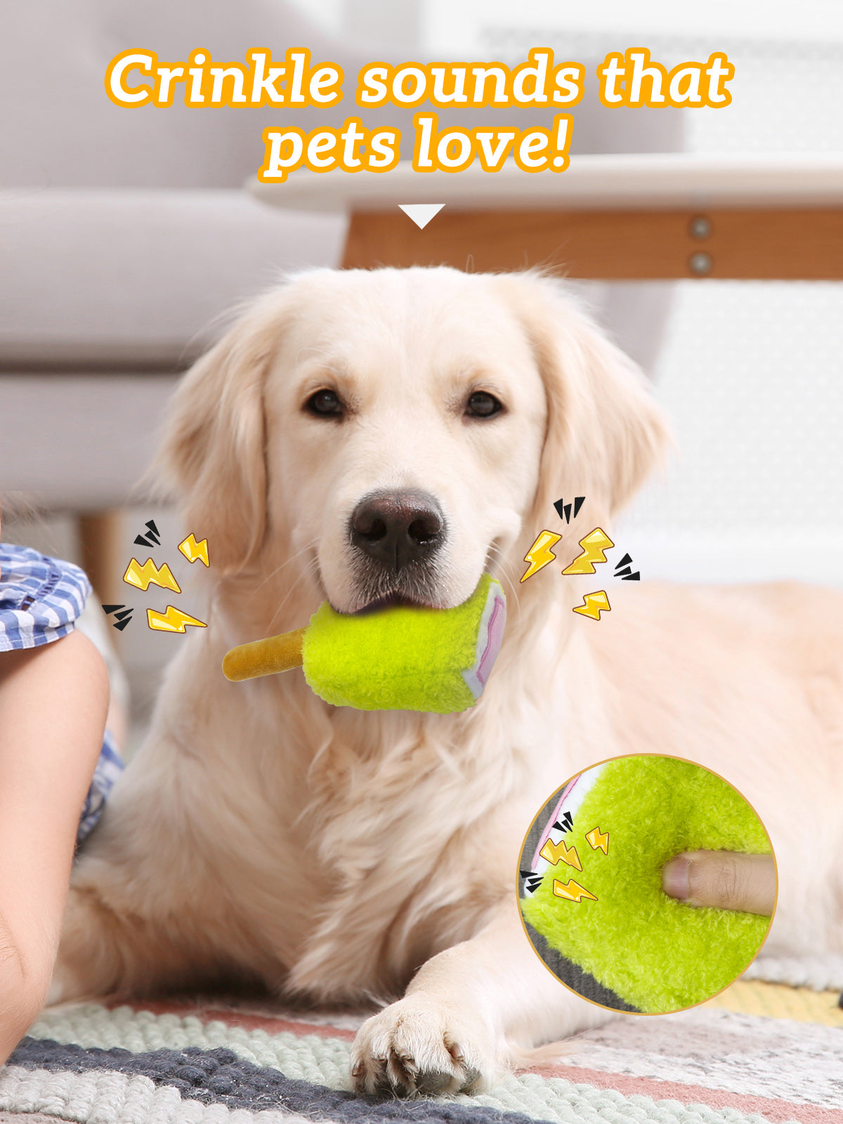 Pet Toys 6 inches Ice Cream Crinkle Sound BB Call