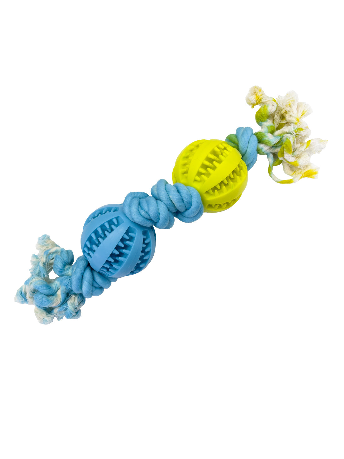 Pet Toys Two Balls Four Knots Dog Chew Rubber Rope