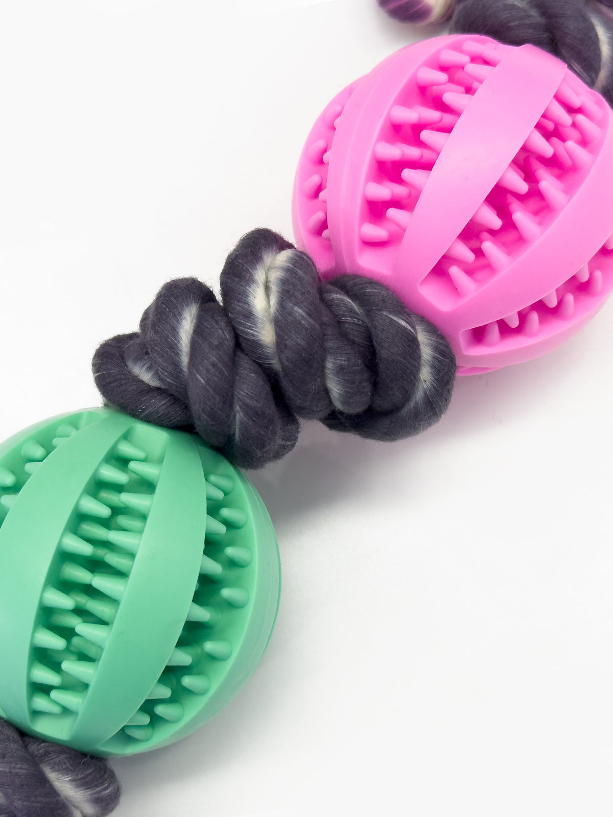 Pet Toys Two Balls Four Knots Dog Chew Rubber Rope