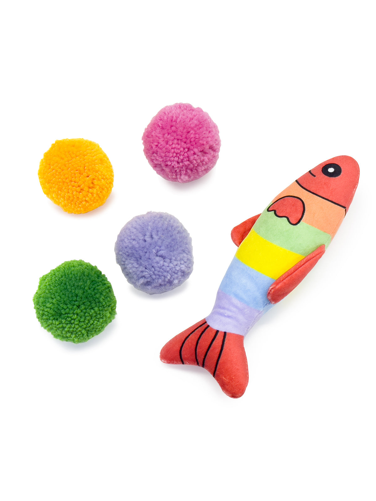 5 Pcs Pet Toys Fish Ball Set Crinkle Sound Squeak