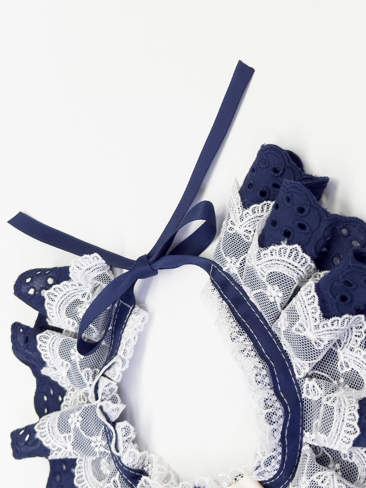 Cat Dog Collar Solid Color Bowknot Lace-up