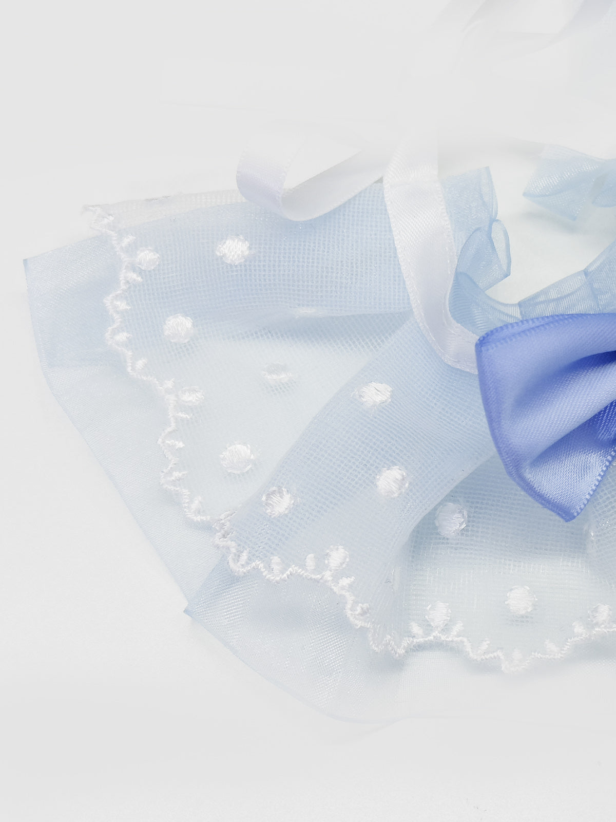 Cat Dog Collar Bell Bowknot Polka-Dotted Lace-up Sheer