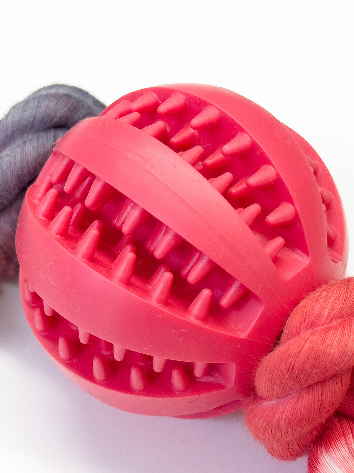 Pet Toy One Ball Two Knots Dog Chew Rubber