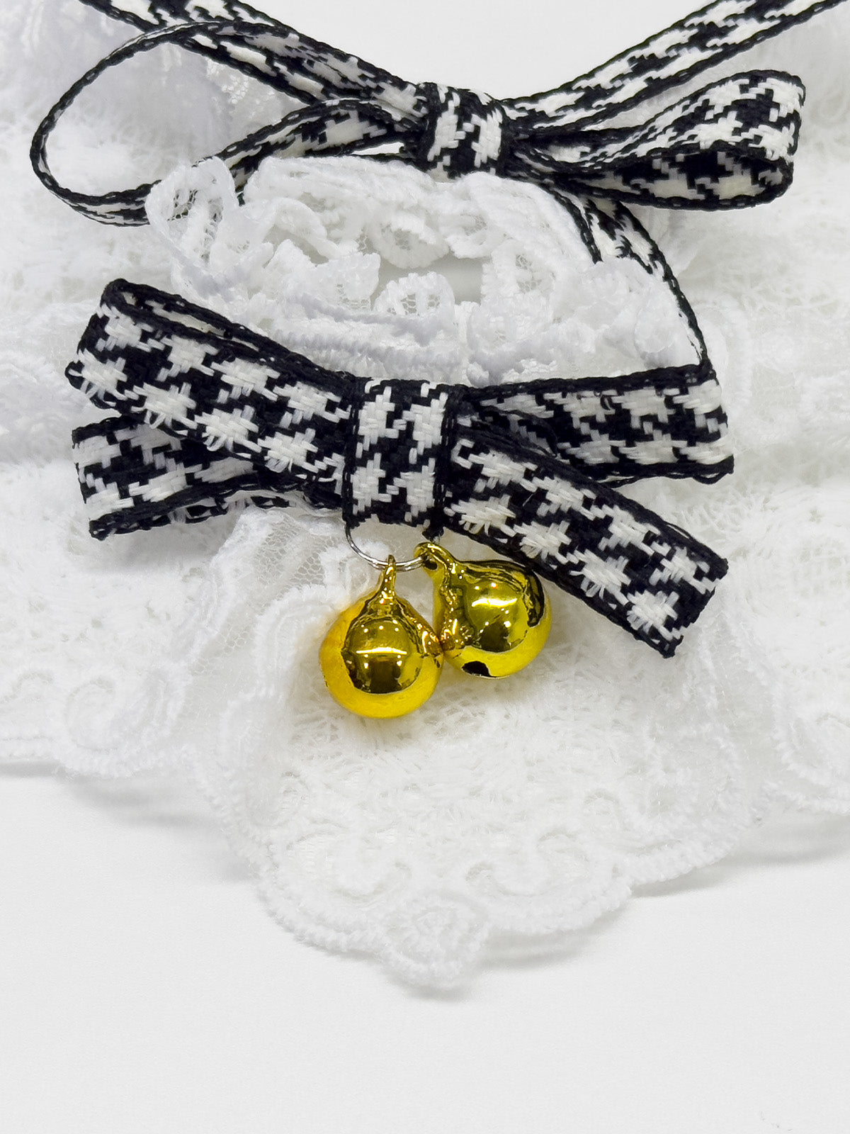 Cat Dog Collar Bandana Houndstooth Bowknot Bell