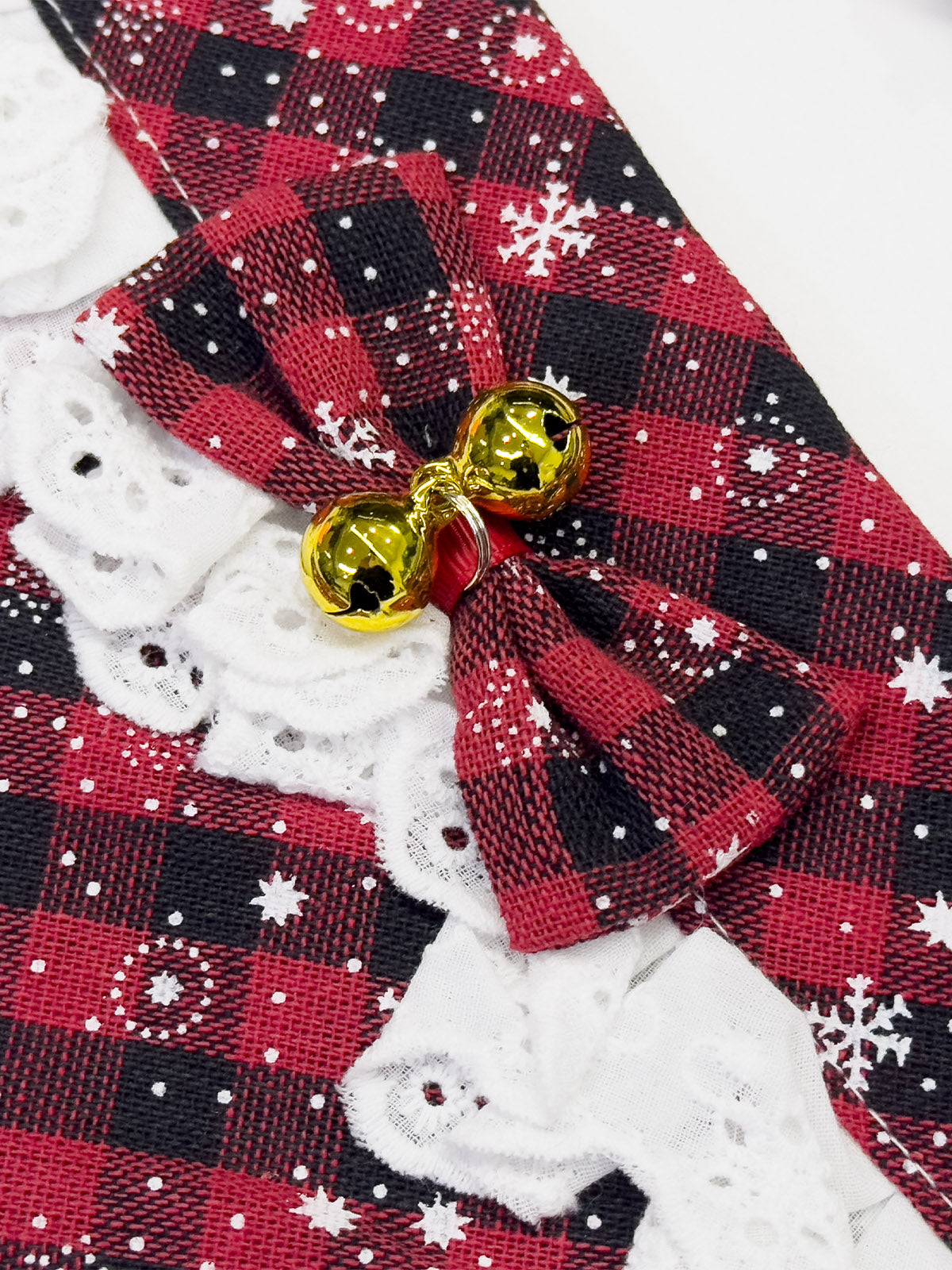 Cat Dog Collar Bandana Bowknot Plaid Christmas Spliced