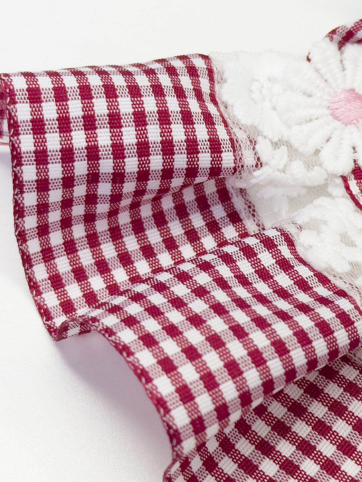 Cat Dog Collar Plaid Flowers Deco Lace-up Cute Kitten Adjustable