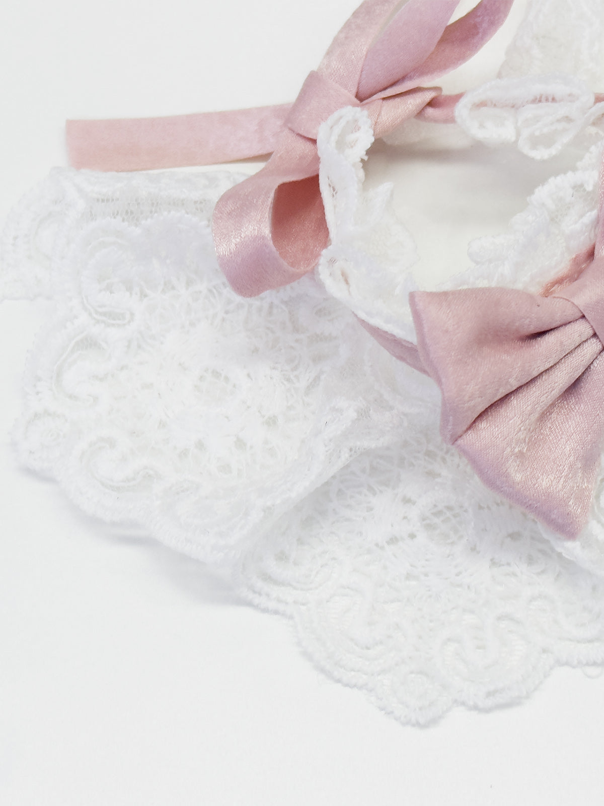 Cat Dog Collar Bowknot Pearl Lace-up