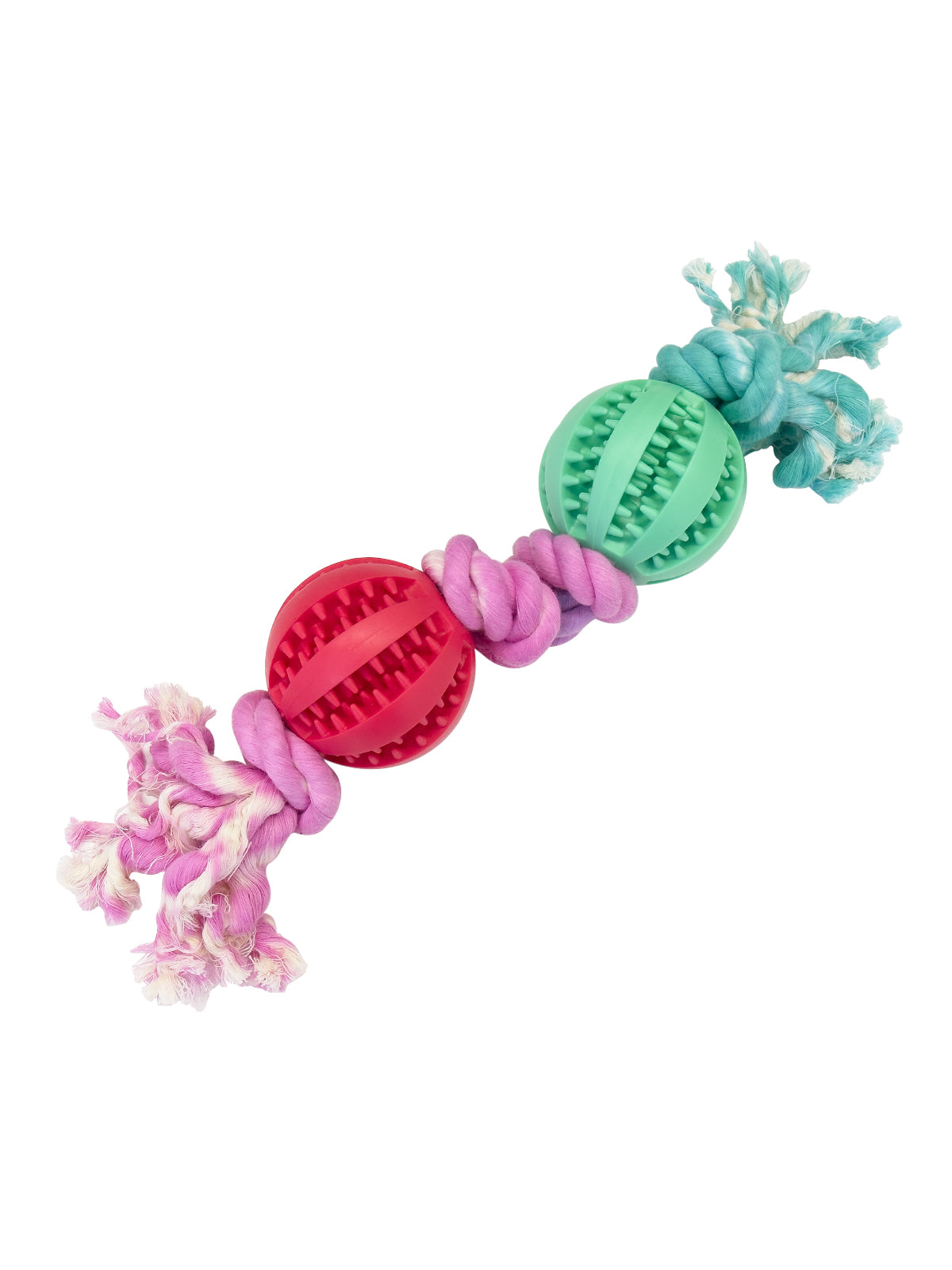 Pet Toys Two Balls Four Knots Dog Chew Rubber Rope
