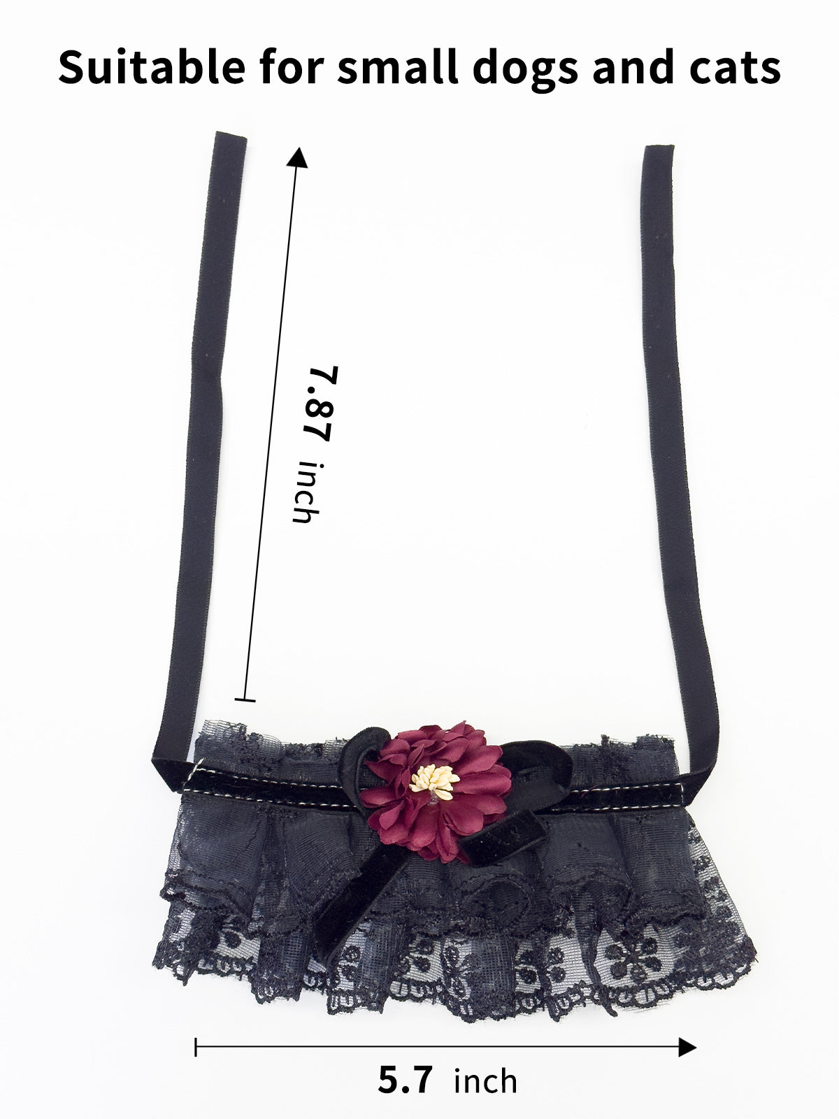 Cat Dog Collar Bowknot Lace-up Flower