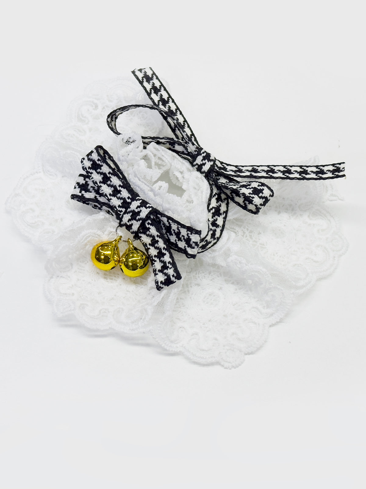 Cat Dog Collar Bandana Houndstooth Bowknot Bell