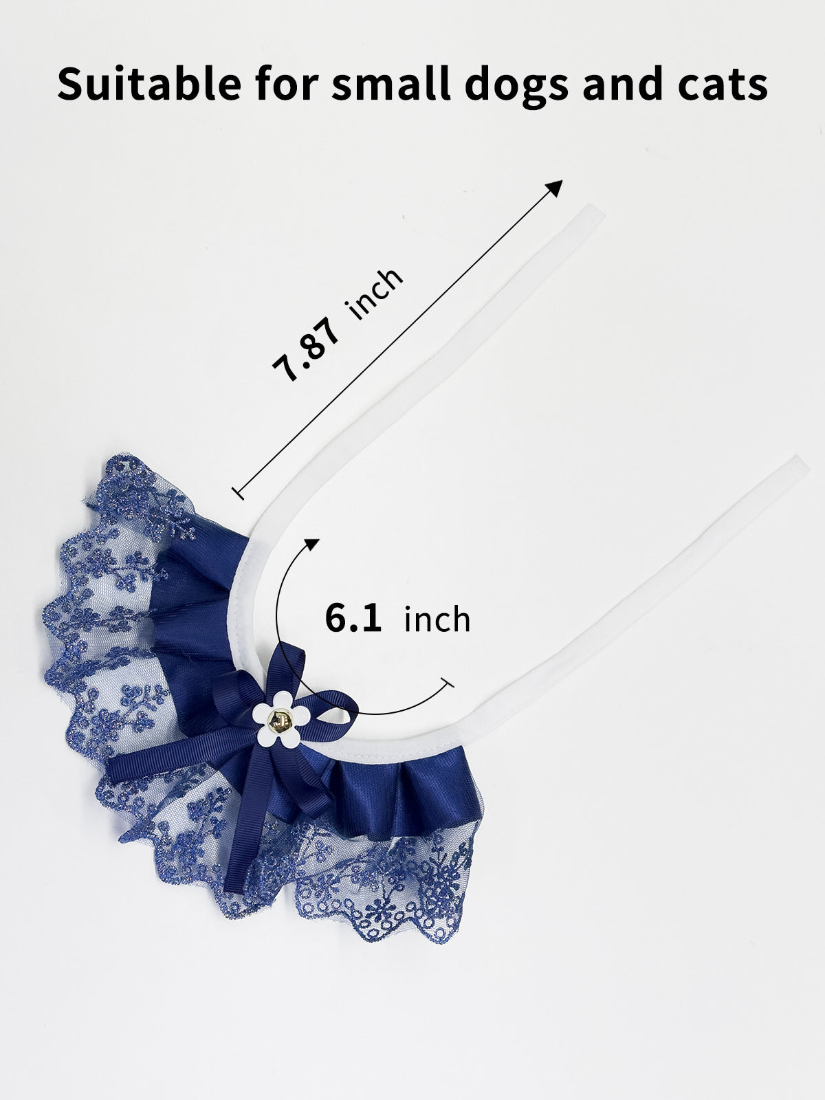 Cat Dog Collar Two Color Bowknot Flower Lace-up Sheer