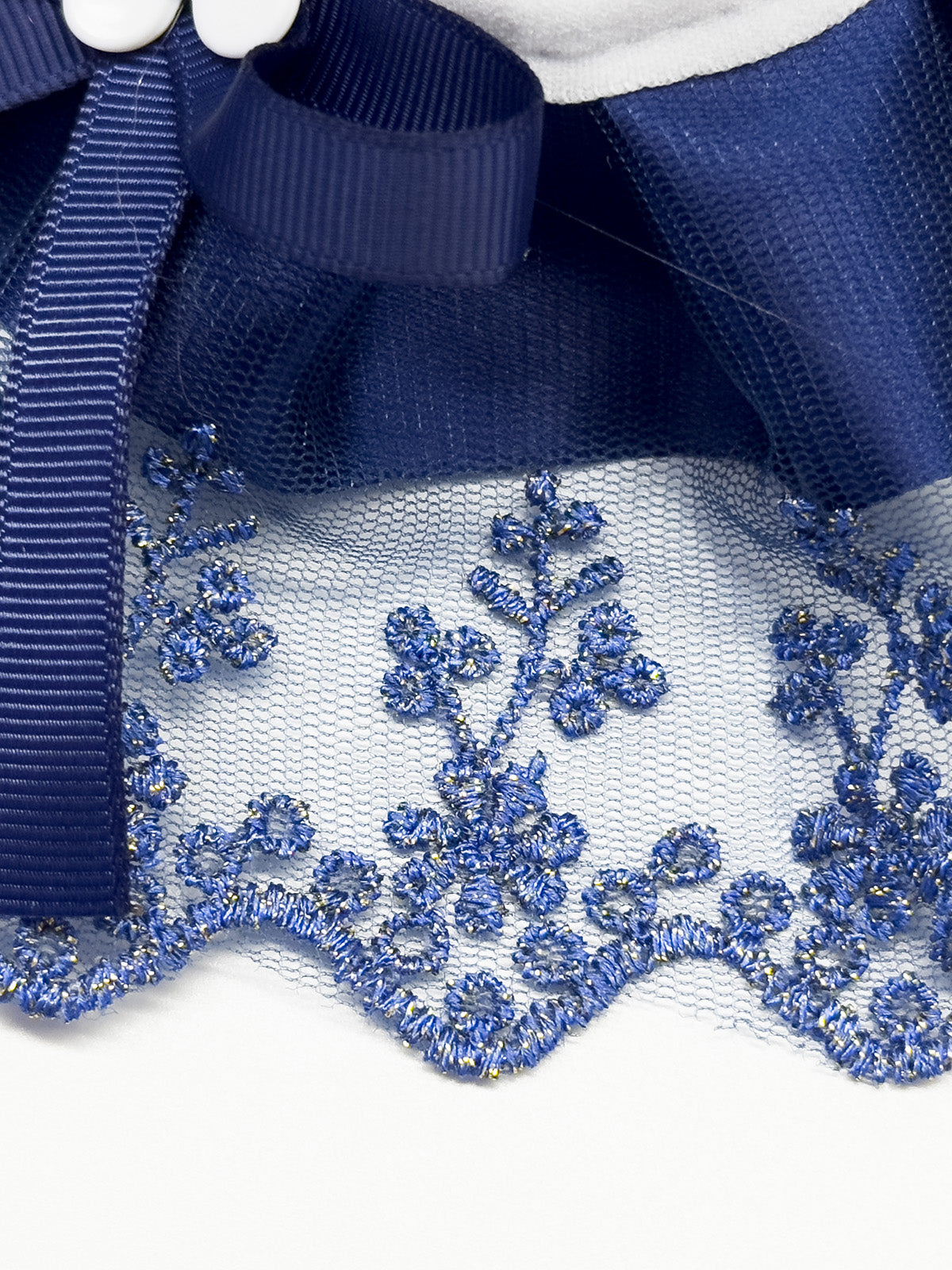 Cat Dog Collar Two Color Bowknot Flower Lace-up Sheer