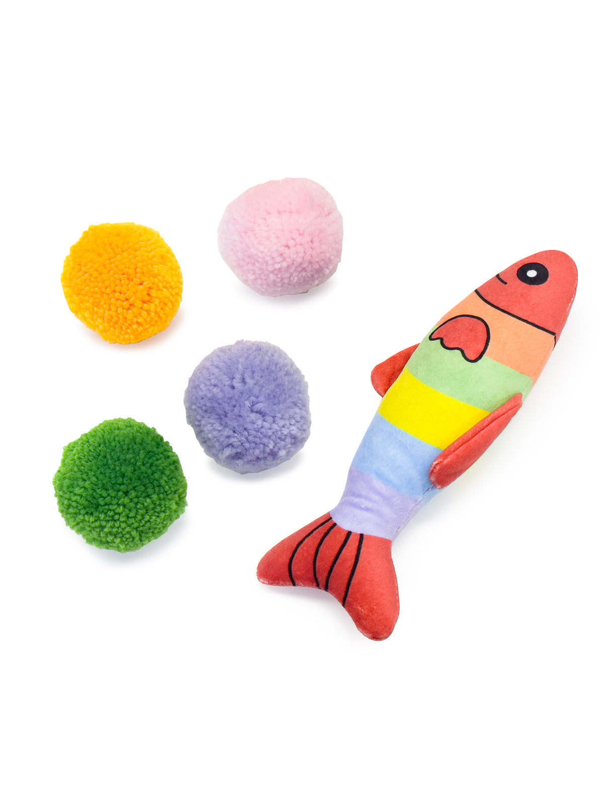 5 Pcs Pet Toys Fish Ball Set Crinkle Sound Squeak