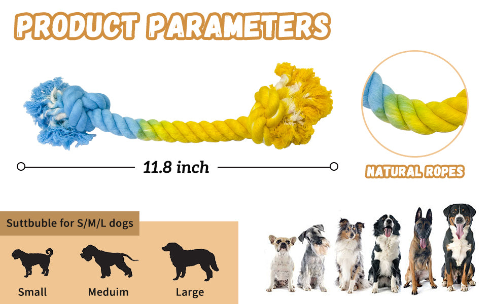 Pet Rope Toys Three Knots Dog Chew Durable