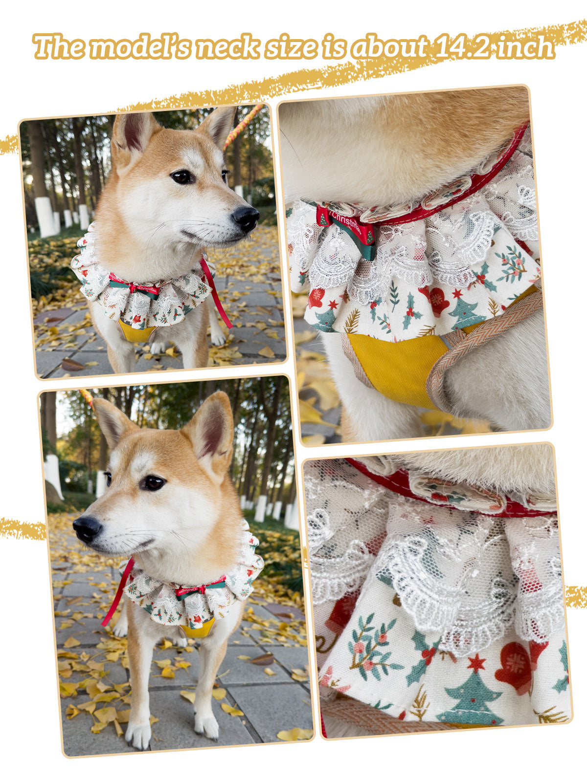 Cat Dog Collar Bandana Bowknot Christmas