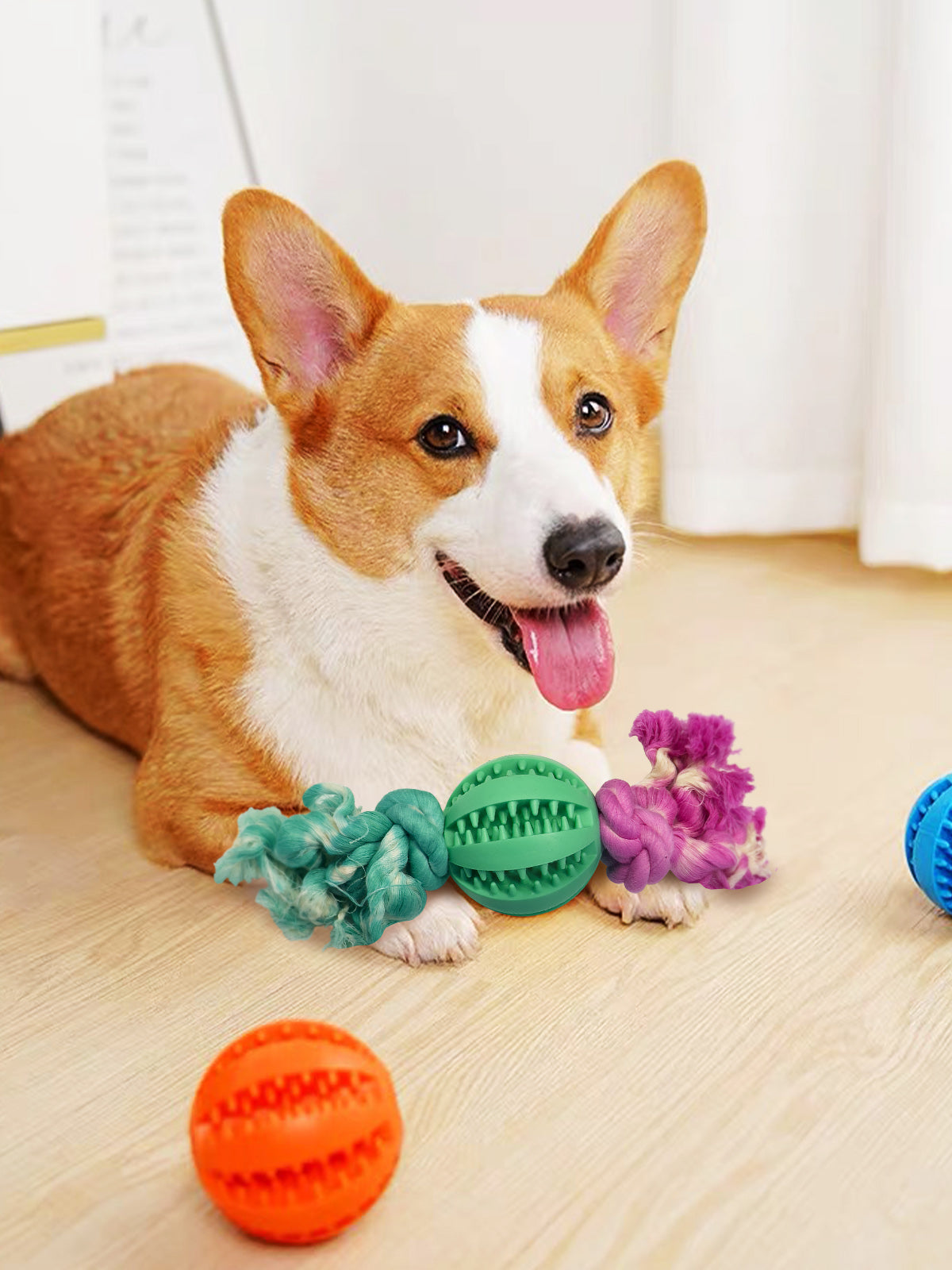 Pet Toy One Ball Two Knots Dog Chew Rubber