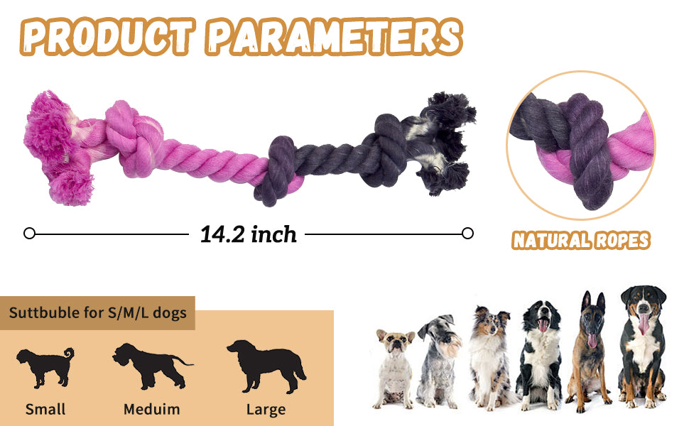 Pet Rope Toys Three Knots Dog Chew Durable