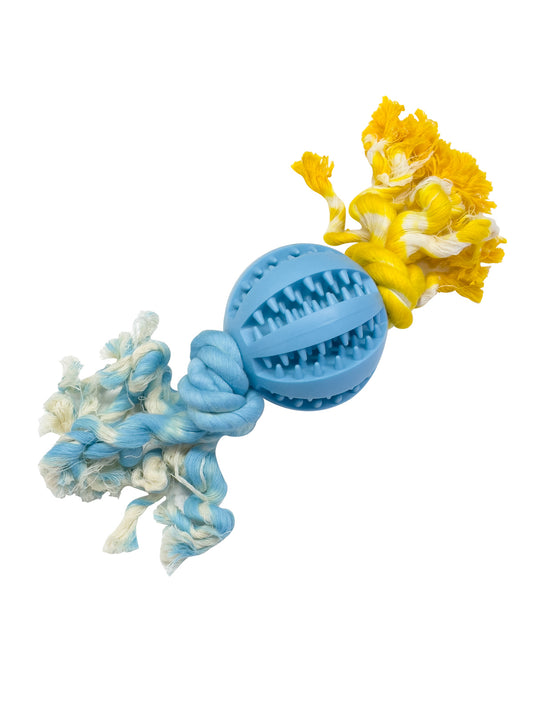 Pet Toy One Ball Two Knots Dog Chew Rubber