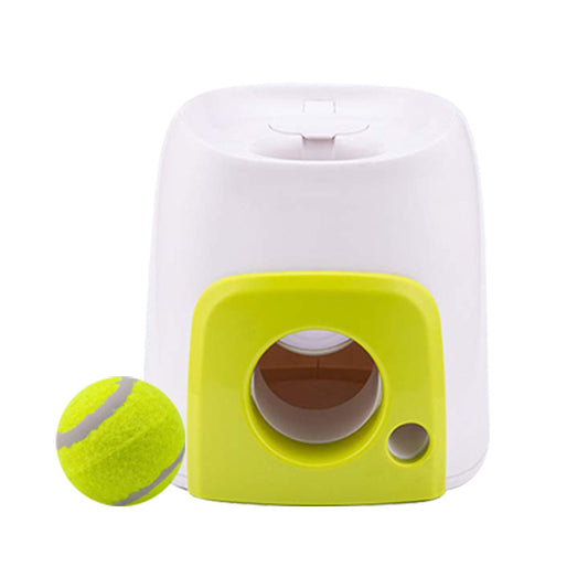 Smart Tennis Treat Launcher - Interactive Food Dispensing Dog Toy with Ball Launch & Training Rewards