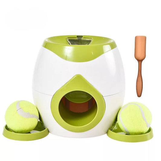 Auto-Fetch & Feed Trainer - Interactive Dog Ball Launcher with Treat Dispenser Toy