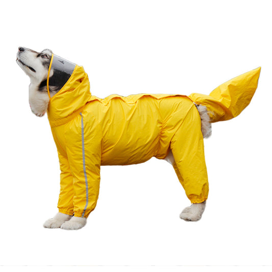 Full Coverage Dog Raincoat for Large Breeds - Waterproof All-Weather Coat for Border Collies, Golden Retrievers, Labradors