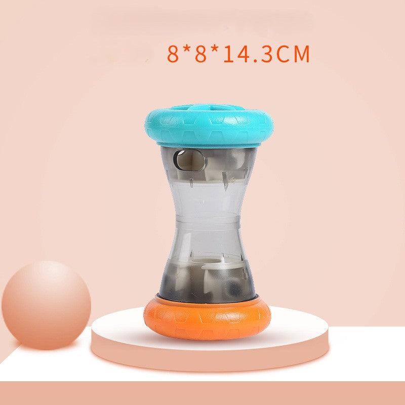 Pet Snack'n Play Dumbbell - Silent Wobble Treat Dispenser Toy for Dogs & Cats