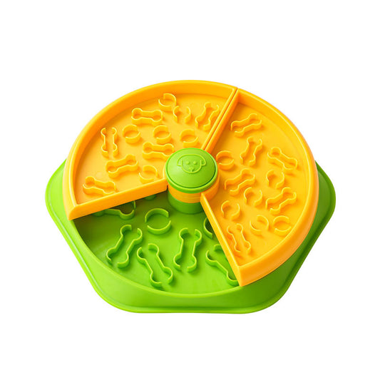 Double Layer Slow Feeder Dog Bowl - Non-Slip Puzzle Dish for Fast Eaters, Anti-Spill Cat Dog Bowl