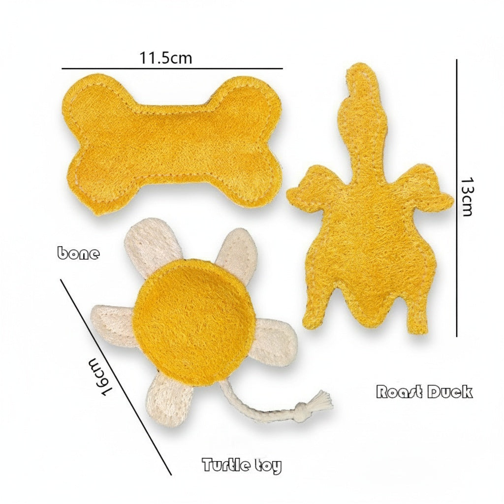 Organic Luffa Cat Toy Trio - Chew, Scratch, Tease for Dental Health & Fun