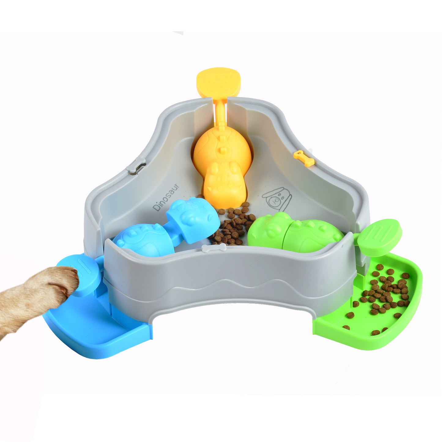3-IN-1 Pet Interactive Feeder for Dogs & Cats, Press-to-Reward Puzzle Toy
