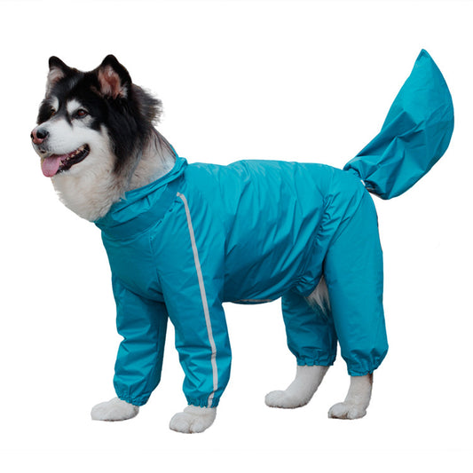 Full Coverage Dog Raincoat for Large Breeds - Waterproof All-Weather Coat for Border Collies, Golden Retrievers, Labradors