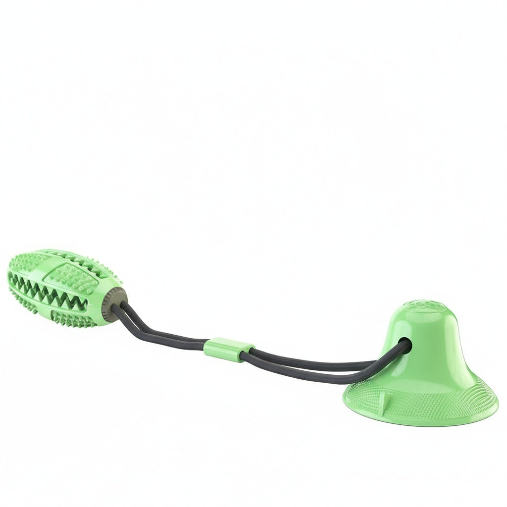 Suction Chew Ball Feeder - Dog Puzzle Toy with Suction Cup Base for Treat Dispensing & Teeth Cleaning