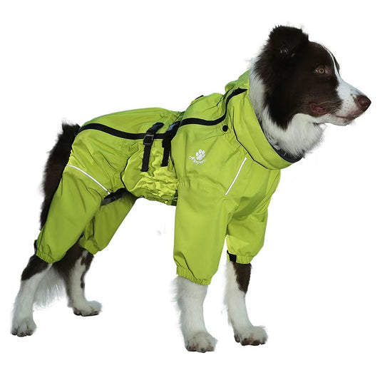All-Season Dog Rain Jacket - Waterproof Windproof Lightweight Shell for Medium & Large Active Dogs