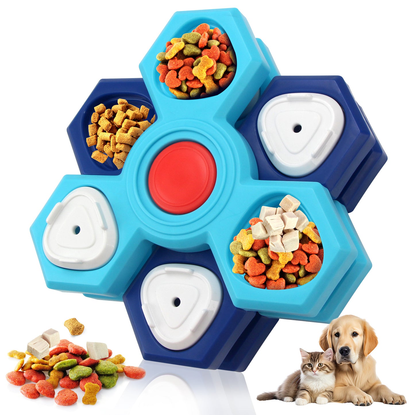 Rotating Puzzle Feeder - Multi-Layer Dog Slow Feeder & Mental Stimulation Toy