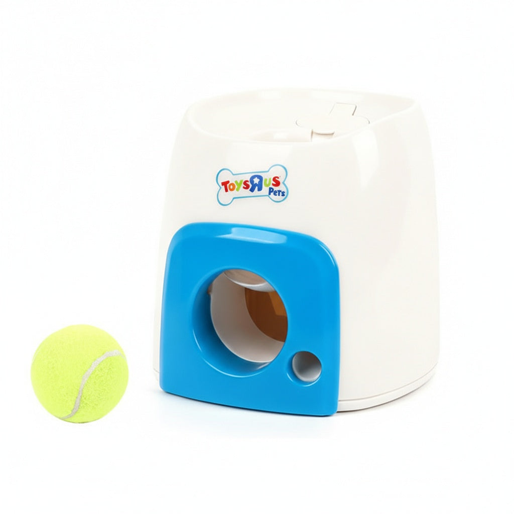 Smart Tennis Treat Launcher - Interactive Food Dispensing Dog Toy with Ball Launch & Training Rewards
