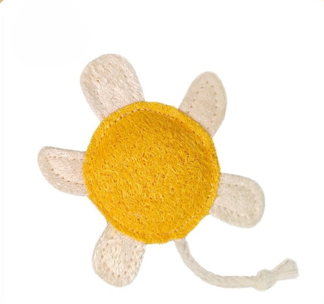 Organic Luffa Cat Toy Trio - Chew, Scratch, Tease for Dental Health & Fun