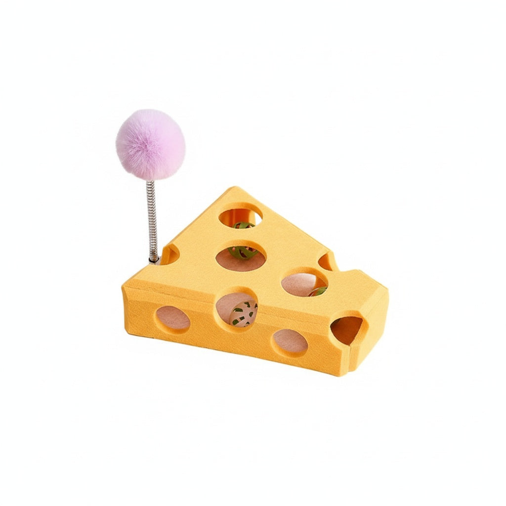 Felt Puzzle Box for Cats - Interactive Maze Toy with Multiple Entrances & Scratch Pad