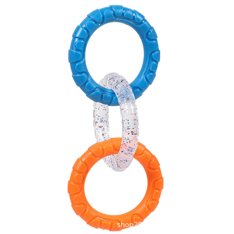 Triple Ring TPR Dog Chew Toy - Dental Cleaning, Boredom Relief for Dogs