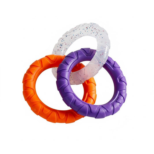 Triple Ring TPR Dog Chew Toy - Dental Cleaning, Boredom Relief for Dogs