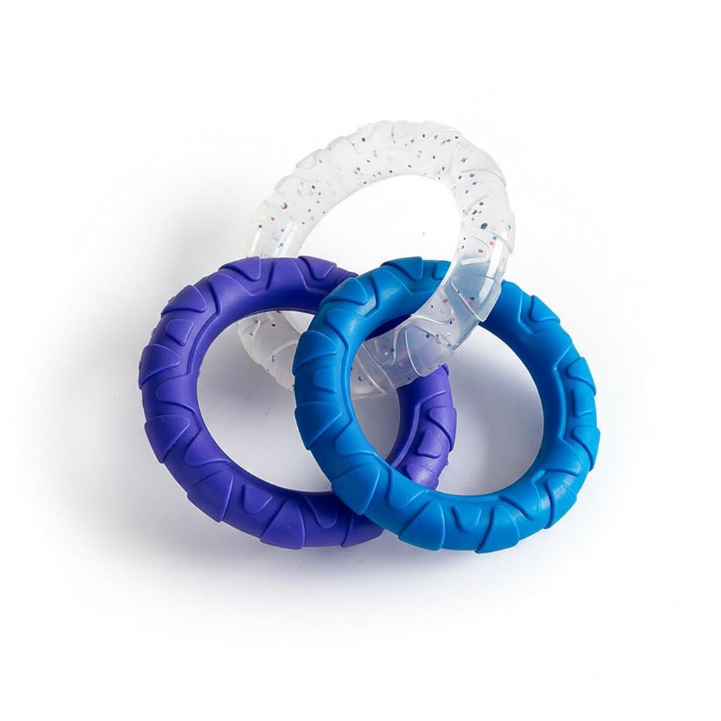Triple Ring TPR Dog Chew Toy - Dental Cleaning, Boredom Relief for Dogs