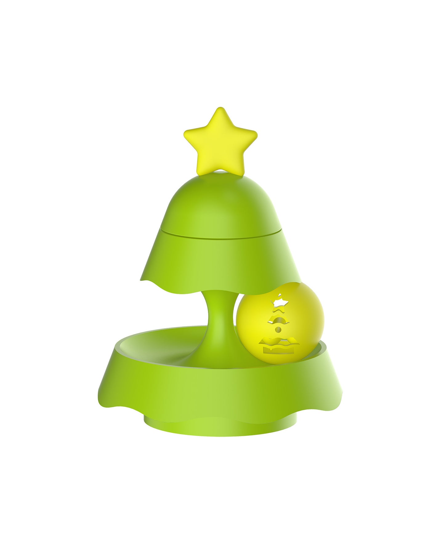 Christmas Tree Cat Toy - 3-Tier Mini Track with Light-Up Star & Catnip Balls